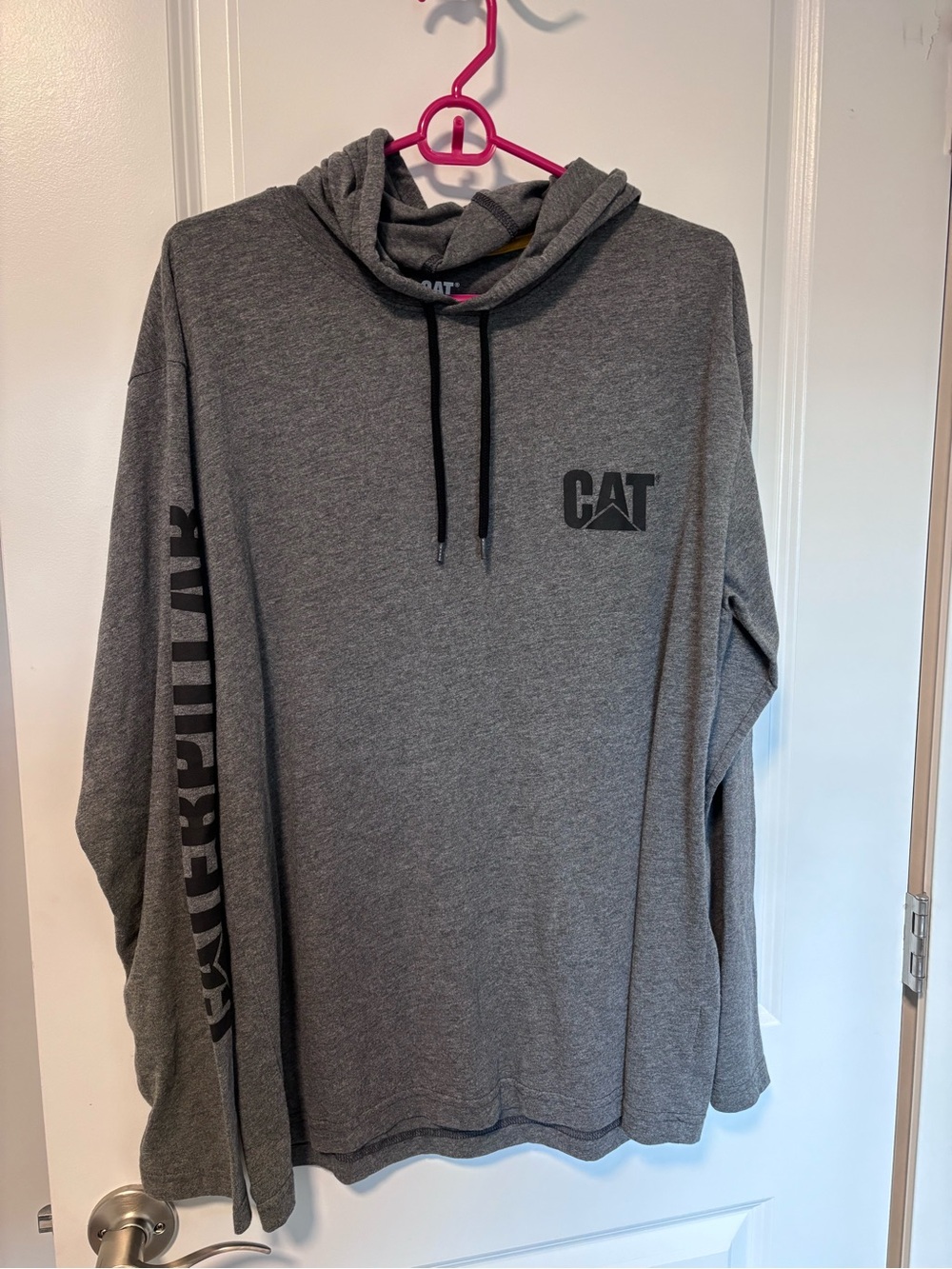 Gray Hooded Long-Sleeve CAT Caterpillar Pullover
